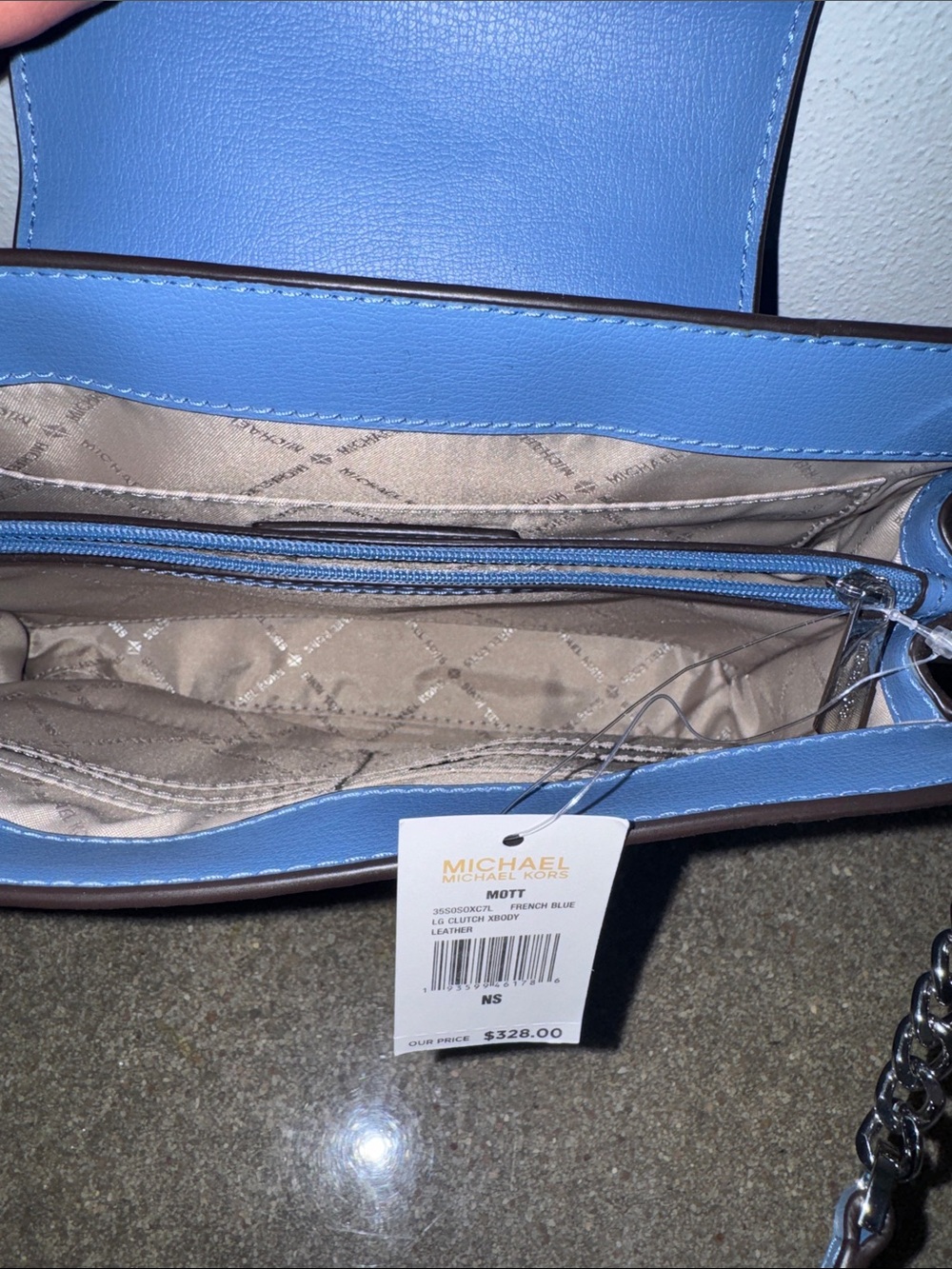 MICHAEL KORS MOTT clutch crossbody FRENCH BLUE - Picture 7 of 12